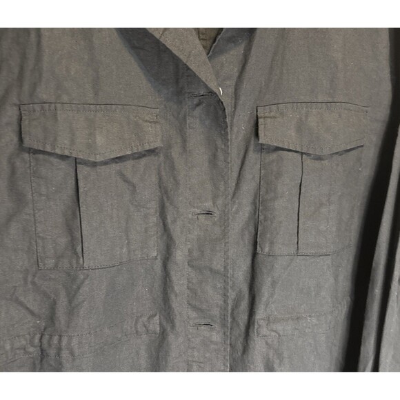 Uniqlo Womens Black Linen Cotton Utility Resort Light Jacket Size XL - Picture 3 of 6